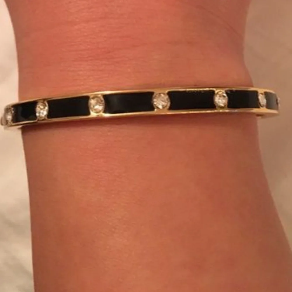 Kate Spade Black and Gold Bangle Bracelet EUC - Picture 2 of 5